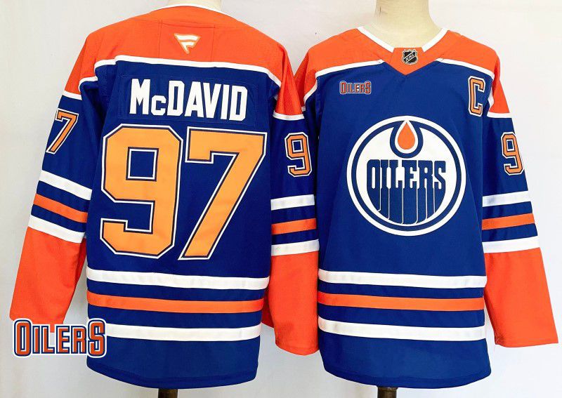 Men Edmonton Oilers 97 Mcdavid Blue Fanatics 2025 NHL Jersey style 4